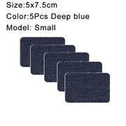 5Pcs Denim Iron-on Jean Patches Self Adhesive Patches Cotton Blue Repair Patch for DIY Denim Jeans Clothing Repair Jacket Decor