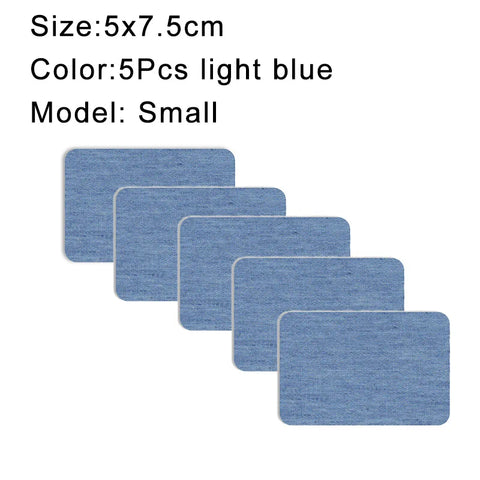 5Pcs Denim Iron-on Jean Patches Self Adhesive Patches Cotton Blue Repair Patch for DIY Denim Jeans Clothing Repair Jacket Decor