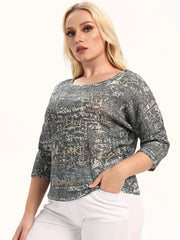 Womens plus size woven round neck shirt belongs to the category of womens clothing