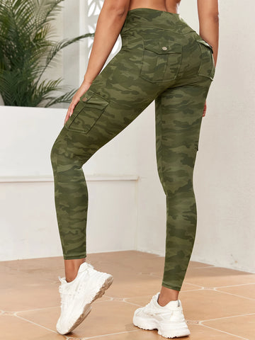 2024 Pockets Camouflage Gym Leggings Women High Waist Fitness Sport  Leggings Of Women Running Outdoors Compression Fashion Pant