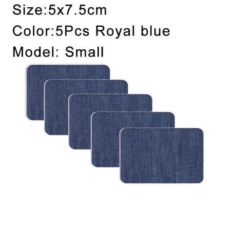 5Pcs Denim Iron-on Jean Patches Self Adhesive Patches Cotton Blue Repair Patch for DIY Denim Jeans Clothing Repair Jacket Decor