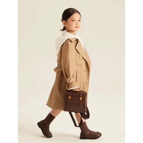 Girls Coat Girl Trench Long Trench 2023 New Children Autumn Stylish High-grade Coat Girl Autumn and Winter Coats Clothes