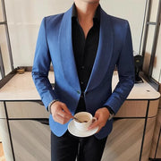 Mens Spring Blazer Brand New One Button Causal Slim Fit Suit Jacket Fashion Party Lightweight Sports Coat Male Fashion Tuxedo