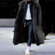 Mens Coat 2022 Winter New Thickened Imitation Fur Jackets Solid Cardigan Male Long Overcoat Abrigo De Hombre Large Size 5XL