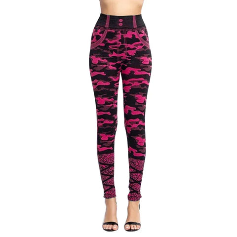 Women Camouflage Sports Yoga Leggings High Waist Gym Fitness Running Pants Seamless Stitching Hollow Sports Workout Leggings