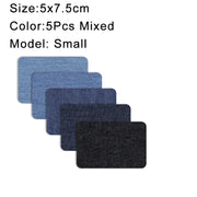 5Pcs Denim Iron-on Jean Patches Self Adhesive Patches Cotton Blue Repair Patch for DIY Denim Jeans Clothing Repair Jacket Decor