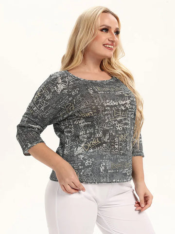 Womens plus size woven round neck shirt belongs to the category of womens clothing