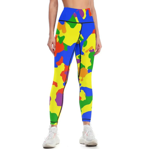 Rainbow Camo Camouflage Leggings sport set gym clothing Womens Leggings